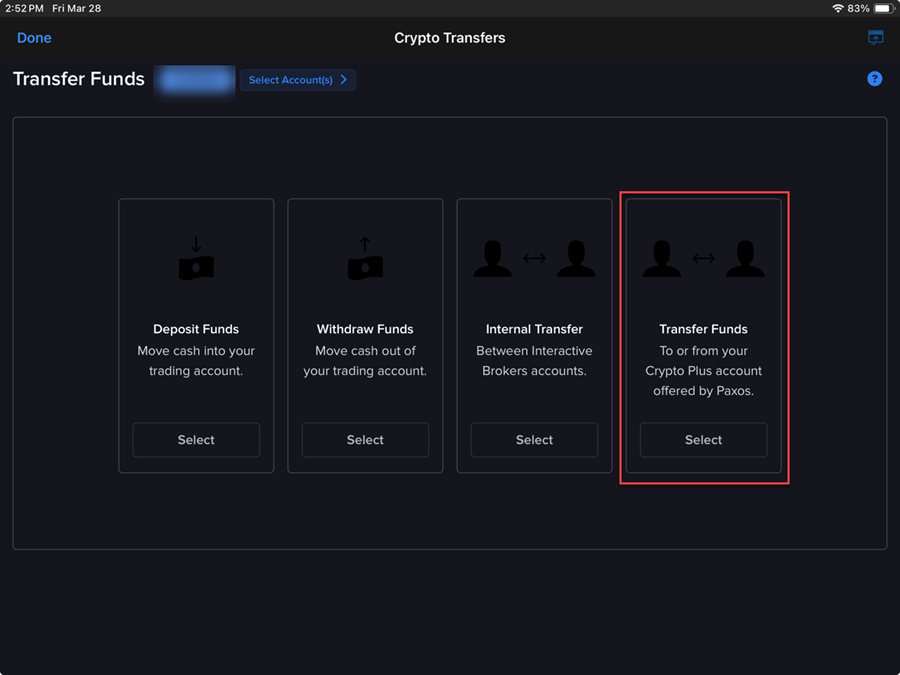 The crypto transfer on the iPad. 